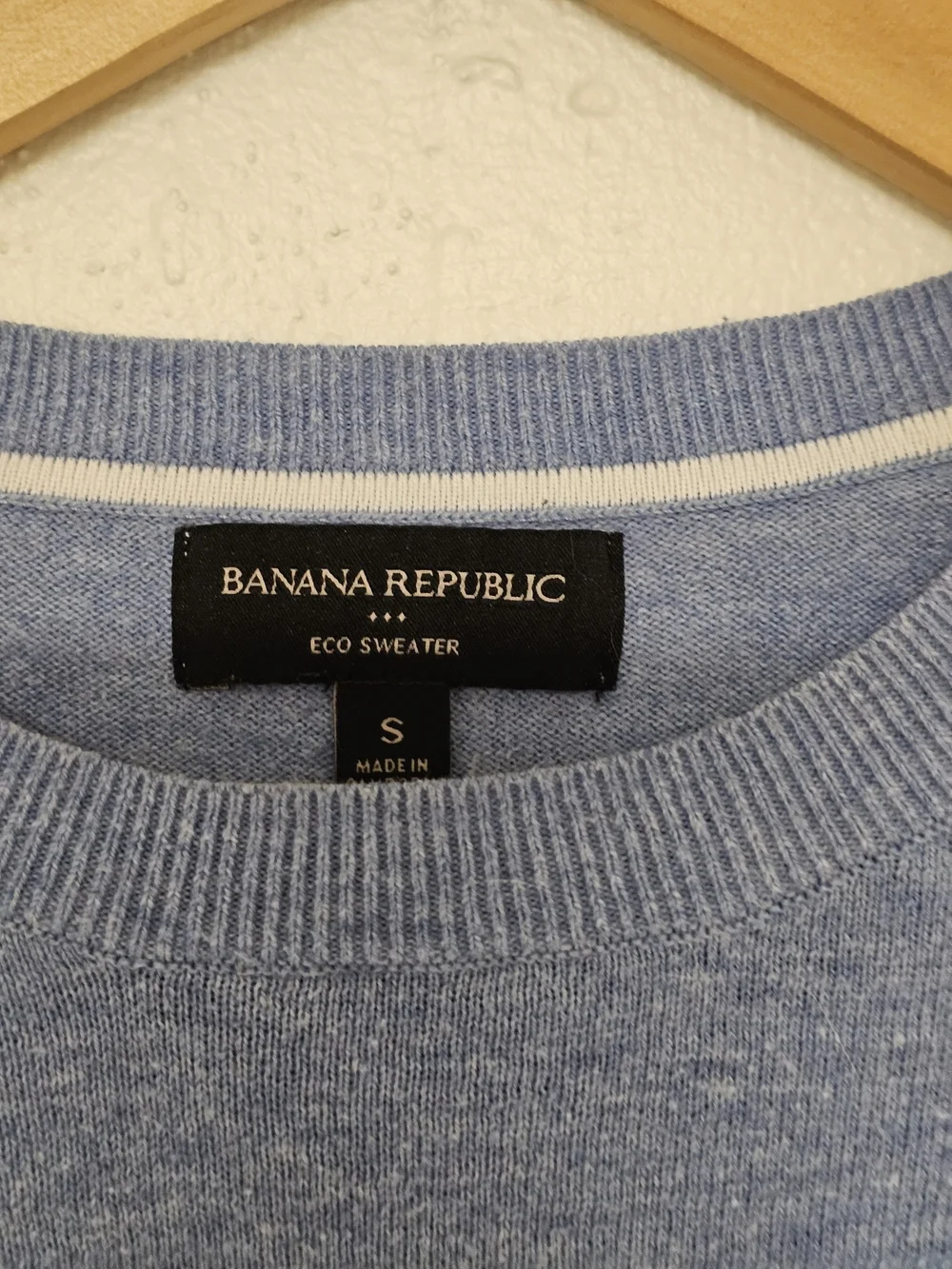 Banana Republic Men's Heather Light Blue Crewneck Sweater